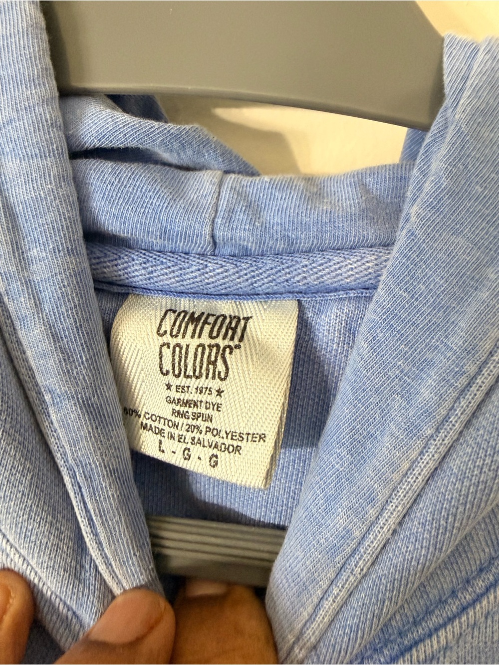 Comfort Colors Amagansett Light Blue Pullover Hoodie - Picture 2 of 2